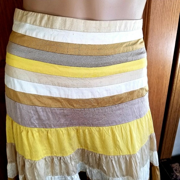 100% Silk boho high waist pleated peasant skirt - Picture 8 of 8